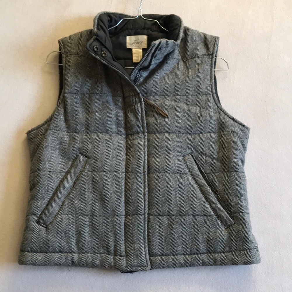Levi's Herringbone Patter Grey Wool Blend Vest Size S